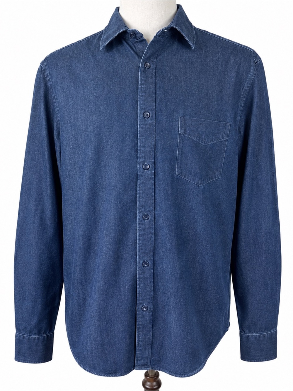 UNTUCKit Men's Deep Indigo Button-Down Long Sleeve Shirt Size XL 100% Cotton